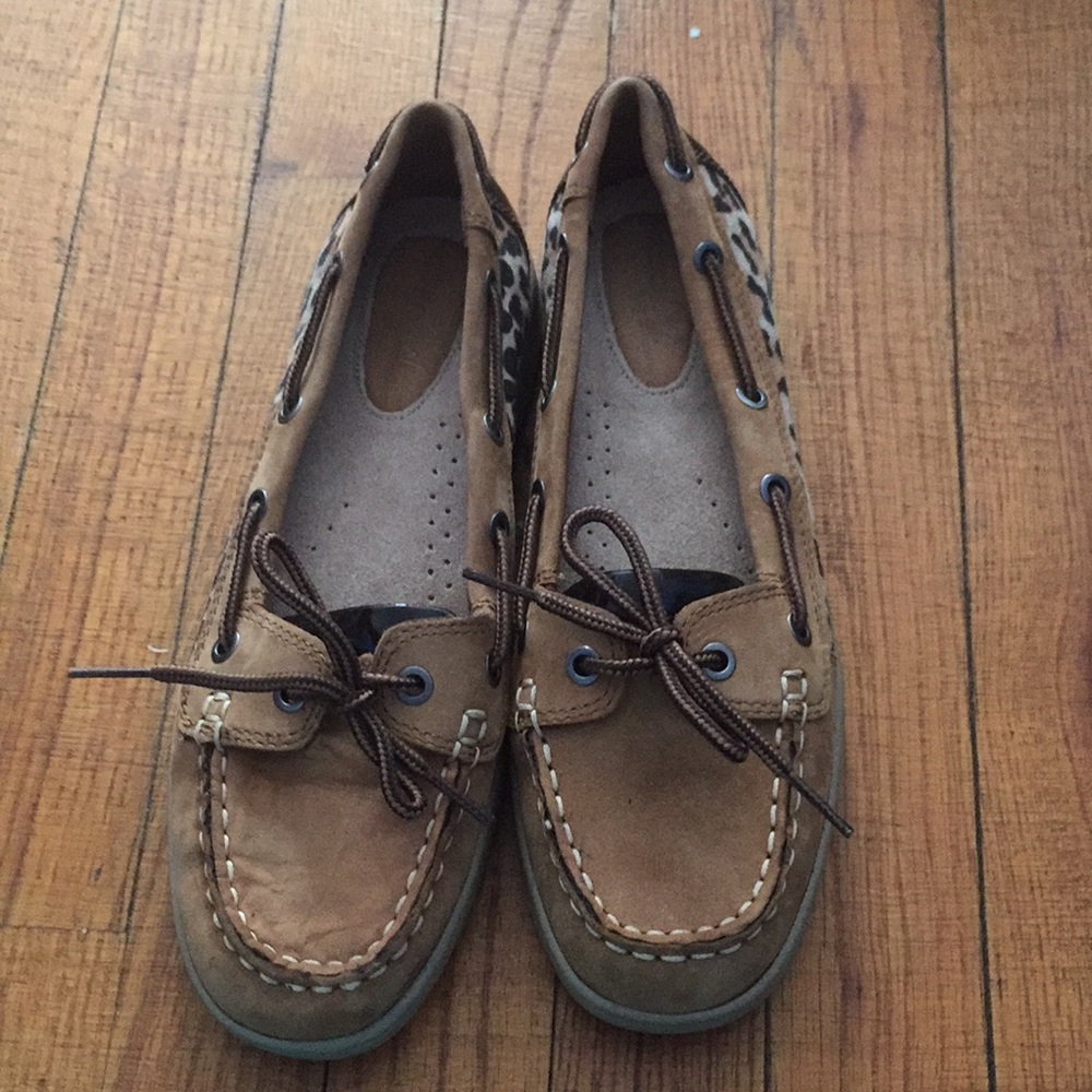 Cheetah print boat shoes